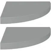 vidaXL Étagères d'angle flottantes 2 pcs gris 35x35x3,8 cm MDF
