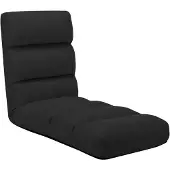 vidaXL Chaise de sol Pliable Noir Similicuir