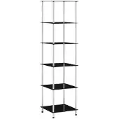vidaXL Étagère 6 niveaux Noir 40x40x160 cm Verre trempé