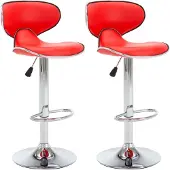 vidaXL Tabouret de bar 2 pcs. Simili cuir rouge