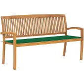 vidaXL Banc de jardin empilable avec support 159 cm bois massif teck