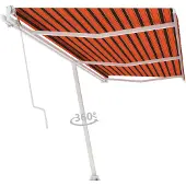 vidaXL Store sur pied automatique 600x300 cm Orange/Brun