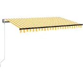 vidaXL Store automatique rétractable 450x300 cm jaune et blanc