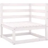 vidaXL Canapé d'angle de jardin blanc pin massif
