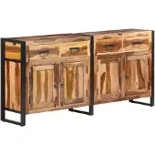 vidaXL Sideboard 172x35x80 cm bois massif acacia couleur miel