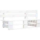 vidaXL Banc d'angle palette de jardin bois blanc