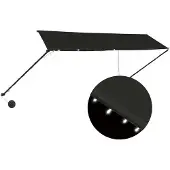 vidaXL Auvent rétractable avec LED 350x150 cm Anthracite