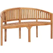 vidaXL Banc de jardin en forme de banane 151 cm Teck solide