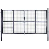 vidaXL Portail de jardin grillagé en acier galvanisé gris 300 x 200 cm