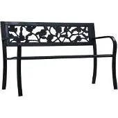 vidaXL Banc de jardin 125 cm noir acier