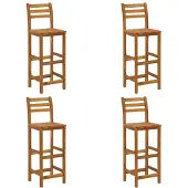 vidaXL Tabouret de bar 4 pcs. bois massif acacia