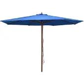 vidaXL Parasol avec mât en bois 350 cm bleu