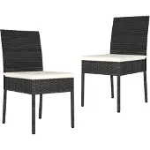 vidaXL Chaises de jardin 2 pcs. Poly rotin noir