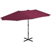 vidaXL Parasol "Neukyhna" en polyester rouge bordeaux. Dimensions (L/L/H) 460x270x246 cm