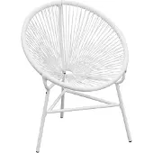 vidaXL Chaise longue de jardin en rotin synthétique blanc
