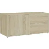 Möbelando Tablette TV "Jübar" en panneau de particules en chêne Sonoma. Dimensions (L/H/P) 80x36x34 cm