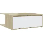 vidaXL Table basse blanche et chêne Sonoma 80x80x31 cm Bois composite