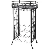 vidaXL Casier à bouteilles avec porte-verre pour 9 bouteilles Métal