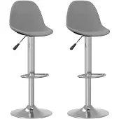 vidaXL Tabouret de bar 2 pcs. Tissu gris