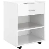 vidaXL Armoire à roulettes Blanc brillant 46x36x59cm Bois d’ingénierie