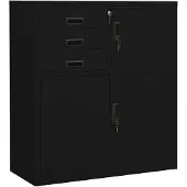 vidaXL Armoire de bureau Noir 90x40x102 cm Acier
