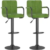vidaXL Tabouret de bar 2 pcs. velours vert clair