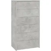 vidaXL Sideboard avec 6 tiroirs gris béton 50x34x96 cm Bois composite
