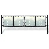 vidaXL Portail de clôture noir à une porte 300x100 cm