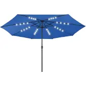 vidaXL Parasol avec éclairage LED 400 cm bleu azur