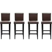 vidaXL Tabouret de bar 4 pcs. Marron foncé similicuir