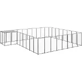 vidaXL Chenil noir 20,57 m² Acier