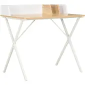 vidaXL Bureau blanc et naturel 80x50x84 cm