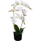 vidaXL Plante artificielle avec pot Orchidée 65 cm Blanc