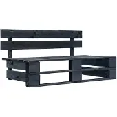 vidaXL Banc de jardin en bois pour palettes Noir