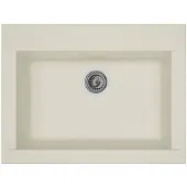 Generique Stradour evier cuisine a encastrer 1 bac sans égouttoir hexo - résine - 66 x 50 cm - blanc