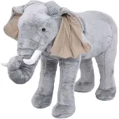 vidaXL Peluche Éléphant Debout Peluche Gris XXL