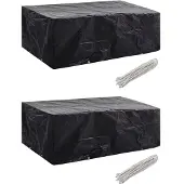 vidaXL Housses de salon de jardin 2 pcs 8 œillets 200x160x70 cm