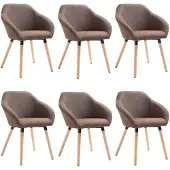 vidaXL Chaises de salle à manger 6 pcs. Tissu marron