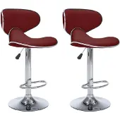 vidaXL Tabouret de bar 2 pcs. Simili cuir rouge vin