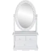 vidaXL Coiffeuse avec miroir pivotant ovale MDF