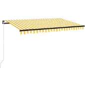 vidaXL Store manuel rétractable 450x350 cm jaune et blanc