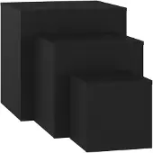 vidaXL Tables d'appoint 3 pcs Noir Bois d’ingénierie