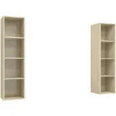 vidaXL Armoires murales TV 2 pcs. chêne Sonoma bois composite