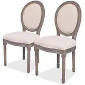 vidaXL Chaise de salle à manger 2 pcs. Tissu crème