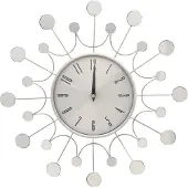 vidaXL Horloge murale argentée 40 cm métal