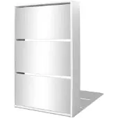 vidaXL Meuble à chaussures 3 étagères 63x17x102,5 cm Miroir Blanc