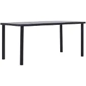 vidaXL Table de salle à manger noire et gris béton 160 x 80 x 75 cm MDF
