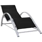 vidaXL Chaise longue Textilène et aluminium noir