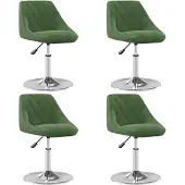 vidaXL Chaise de salle à manger 4 pcs. Pivotant Vert foncé Velours