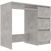 vidaXL Bureau gris béton 90 x 45 x 76 cm panneau de particules